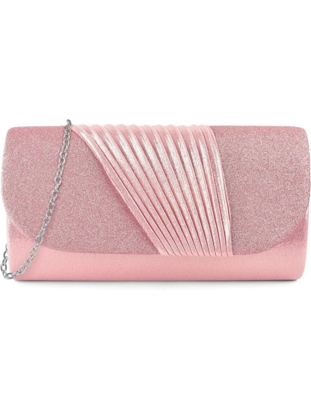 Women F Pink Clutch Purse Elegant Envelope Crossbody Shoulder Evening Bag